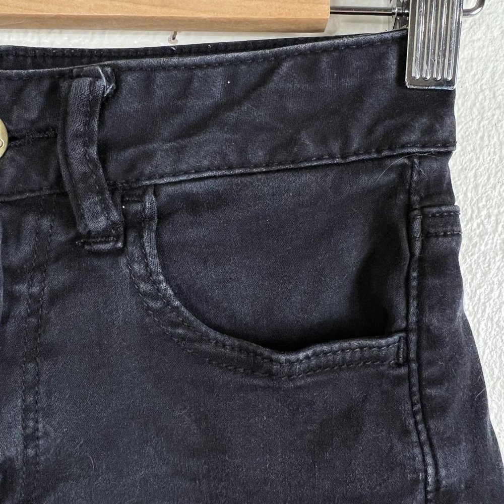 AMERICAN EAGLE Charcoal Black High Waist Super Stretch Shorts Size 2 - Picture 2 of 11